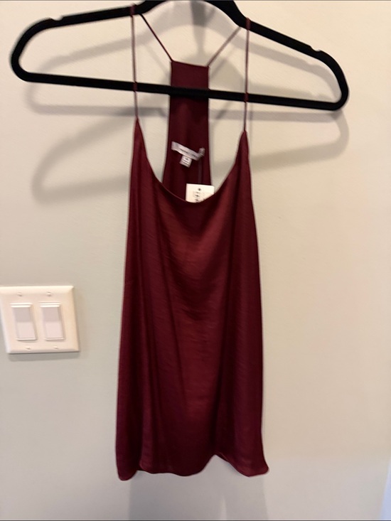 Naked Zebra Tops - Women's Burgundy Cowl Neck Tank Top